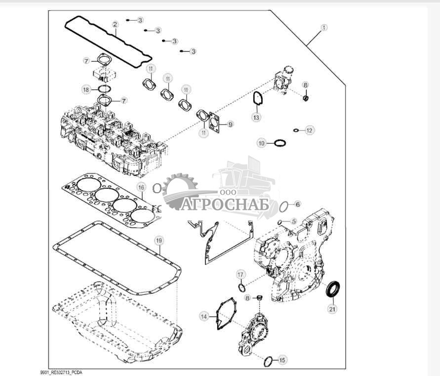 9901 Комплект прокладок двигателя (22) 